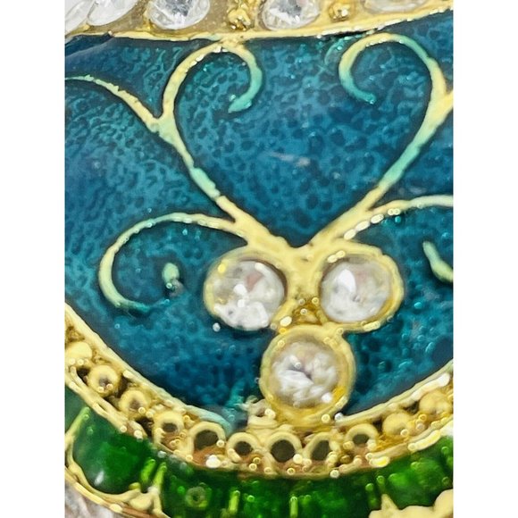 Crystal Bejeweled Camel Heavy Latching Trinket Box Silver Gold Emerald Colored - Picture 16 of 16